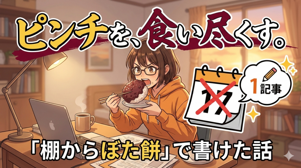 「ピンチを、食い尽くす。」というキャッチコピーが書かれた、たげたぽこ（tagetapoco）のブランドイメージ画像。
