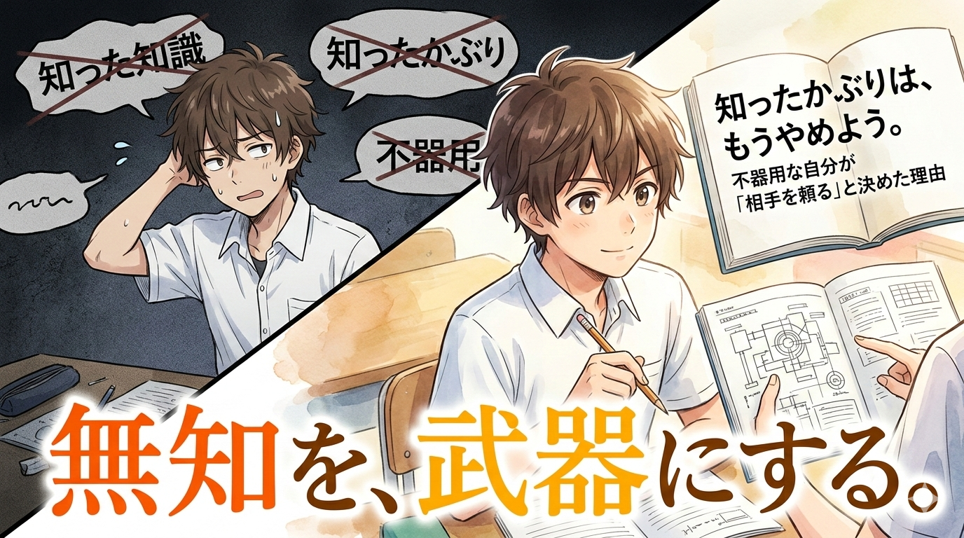 「無知を、武器にする。」というキャッチコピーが書かれた、たげたぽこ（tagetapoco）のブランドイメージ画像。
