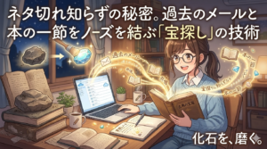 「化石を、磨く。」というキャッチコピーが書かれた、たげたぽこ（tagetapoco）のブランドイメージ画像。