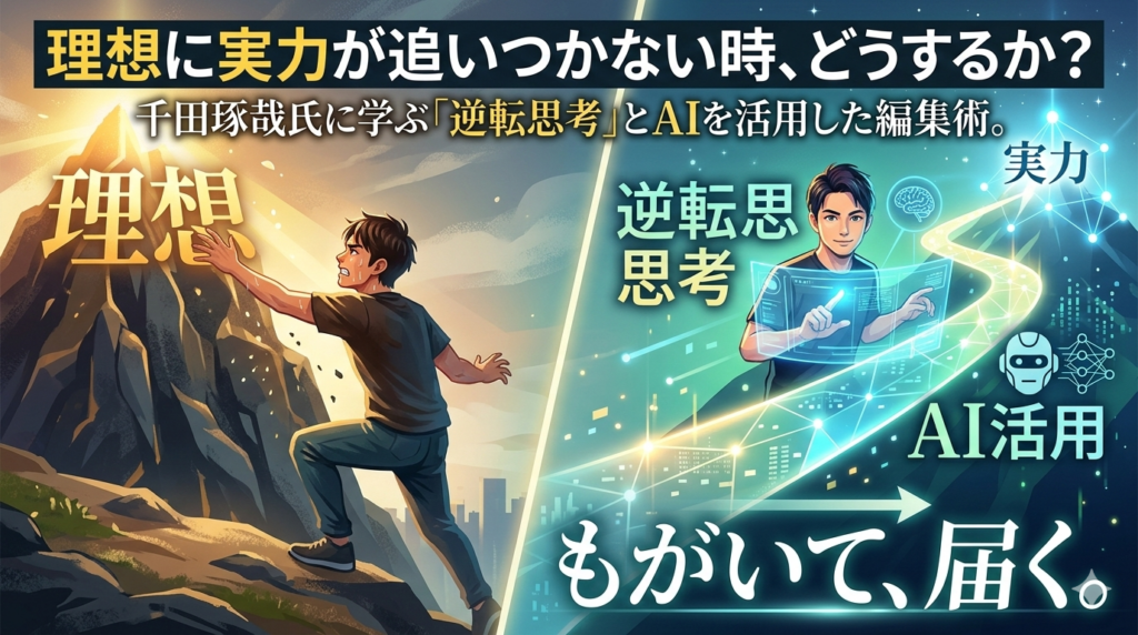 「もがいて、届く。」というキャッチコピーが書かれた、たげたぽこ（tagetapoco）のブランドイメージ画像。