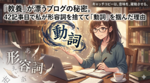 「意味を、躍動させる。」というキャッチコピーが書かれた、たげたぽこ（tagetapoco）のブランドイメージ画像。