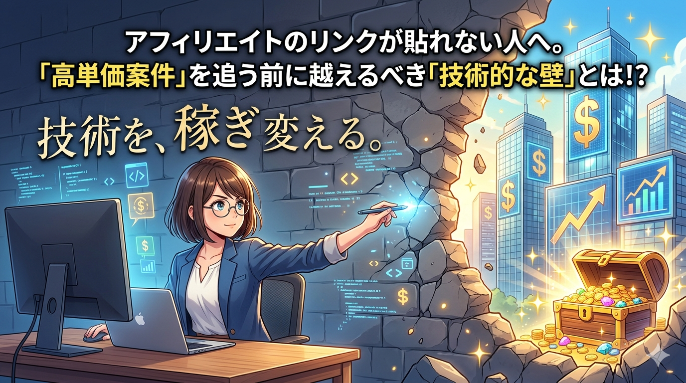 「 技術を、稼ぎに変える。 」というキャッチコピーが書かれた、たげたぽこ（tagetapoco）のブランドイメージ画像。